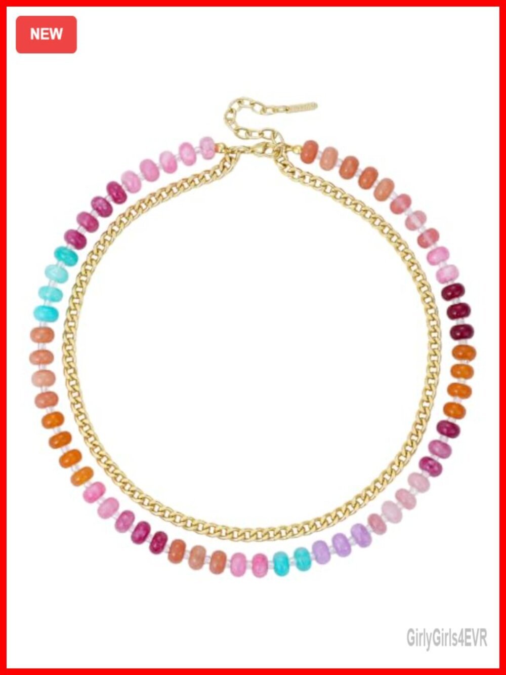 Beaded Necklace 14K Gold Plated Gemstone Stone Layered Choker Bohemian